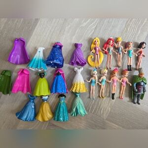 Disney Princess MAGICLIP Magic Clip Dolls Dresses 10 Dolls ~9 Dresses ~1 Glider